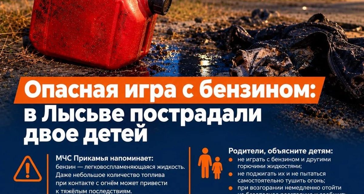 Двое детей в Лысьве подожгли бензин за остановкой и получили ожоги при тушении